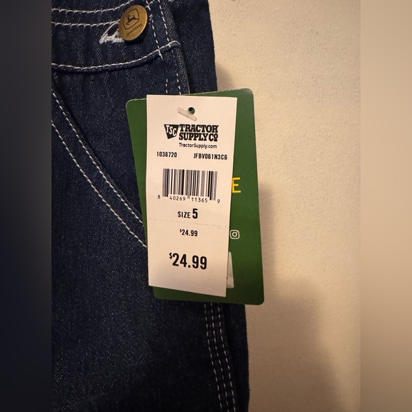NWT Unisex John Deere Dark Denim Overalls - Picture 5 of 8
